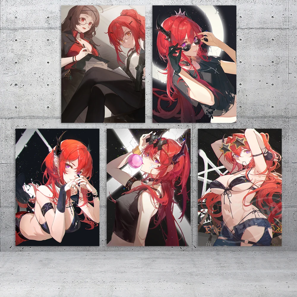 

Home Decor Canvas Arknights Prints Interior Painting Surtr Poster Wall Artwork Anime Modular Pictures Living Room Halloween Gift