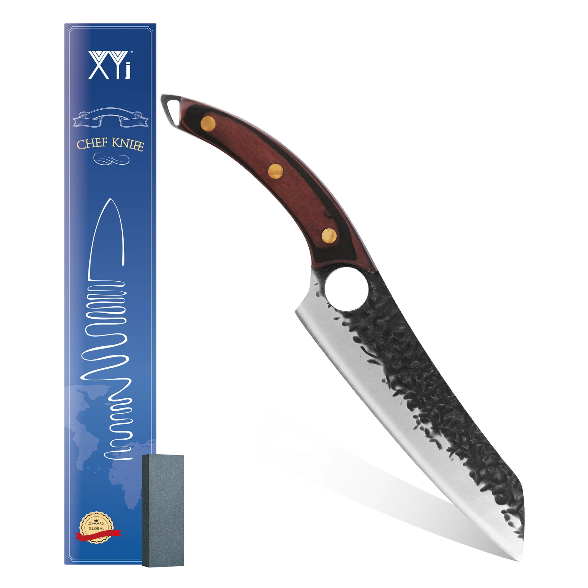 

XYj полный Нож для нарезки Танг, кухонные ножи из нержавеющей стали 7,5 дюйма для шеф-повара, инструмент для нарезки рыбы, нож для нарезки мяса с...