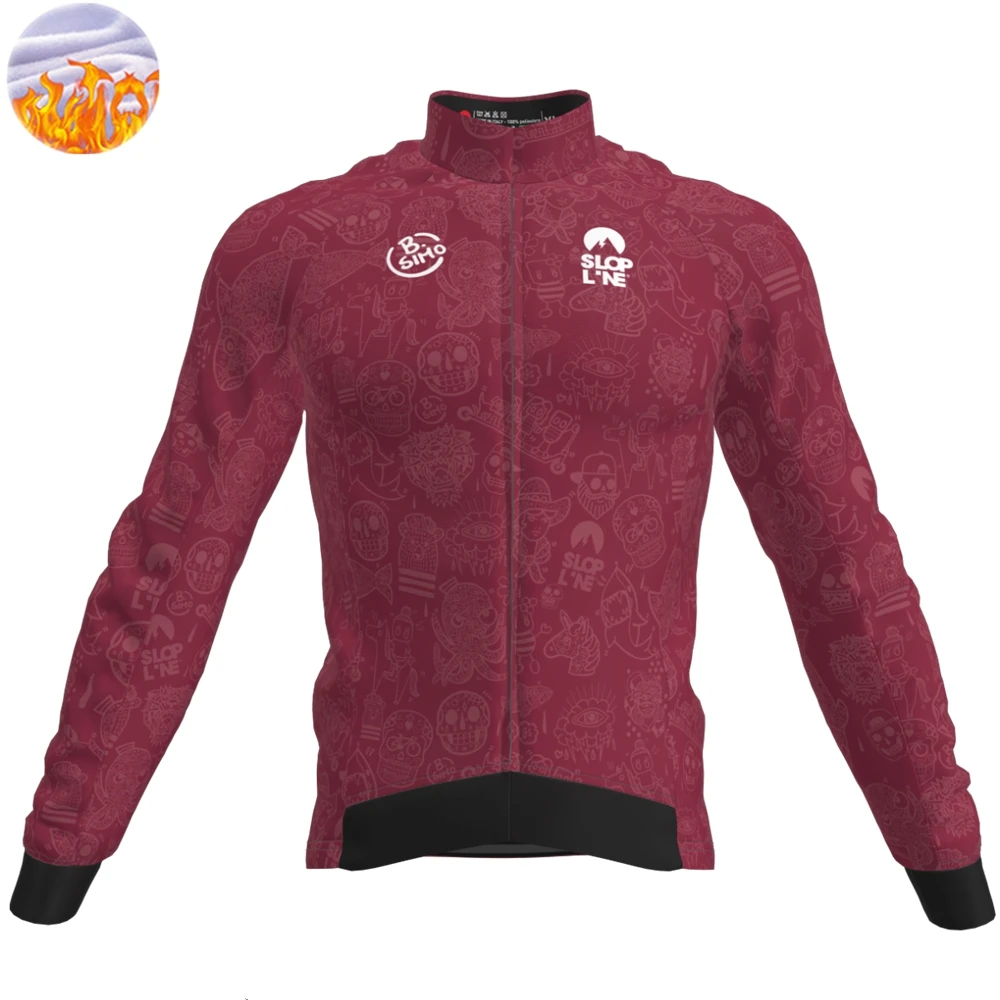Зимняя велосипедная Джерси Slopline с длинным рукавом теплая флисовая одежда