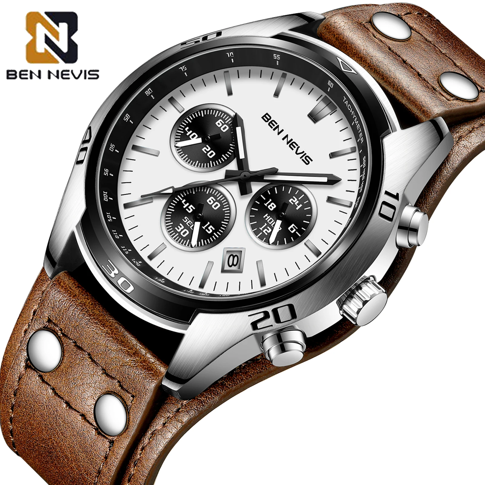 

Часы наручные мужские кварцевые в стиле милитари, спортивные классические винтажные, с циферблатом 45 мм, водонепроницаемость 30 м