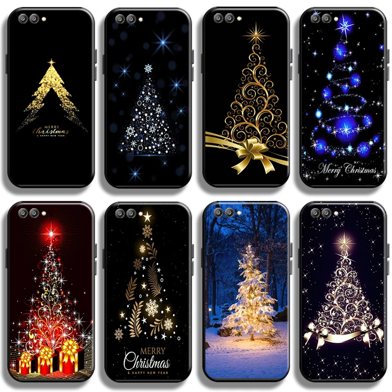 

Merry Christmas Tree Deer For Huawei Honor V20 V10 V9 Phone Case Full Protection Back Cases Soft Cover Liquid Silicon Shell