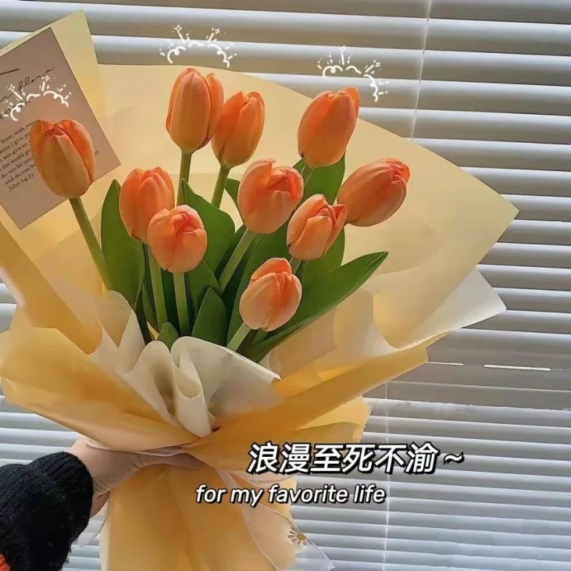 

5/10pcs Artificial Tulips Flowers Home Garden Decoration Real Touch Flower Bouquet Birthday Party Wedding Decoration Fake Flower