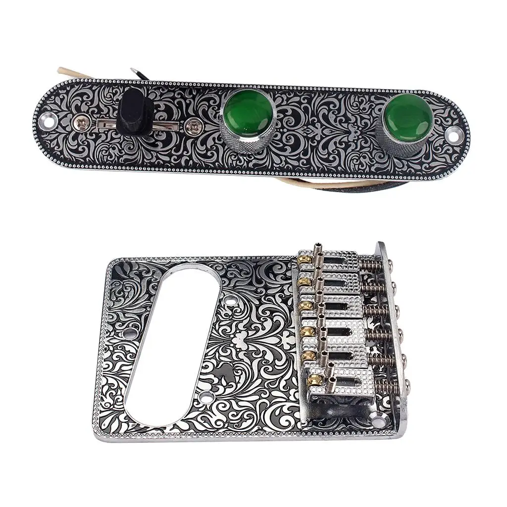 Фото Готовый к установке кабельный комплект для гитары, серебристый, из цинкового сплава, с 3-позиционным переключателем, для мостовой платформы Telecaster TL, запчасти для гитар №5