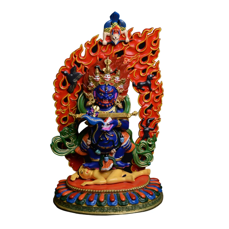 Двухсторонняя статуя Будды махогала из чистой меди окрашенная тибетская Seiko