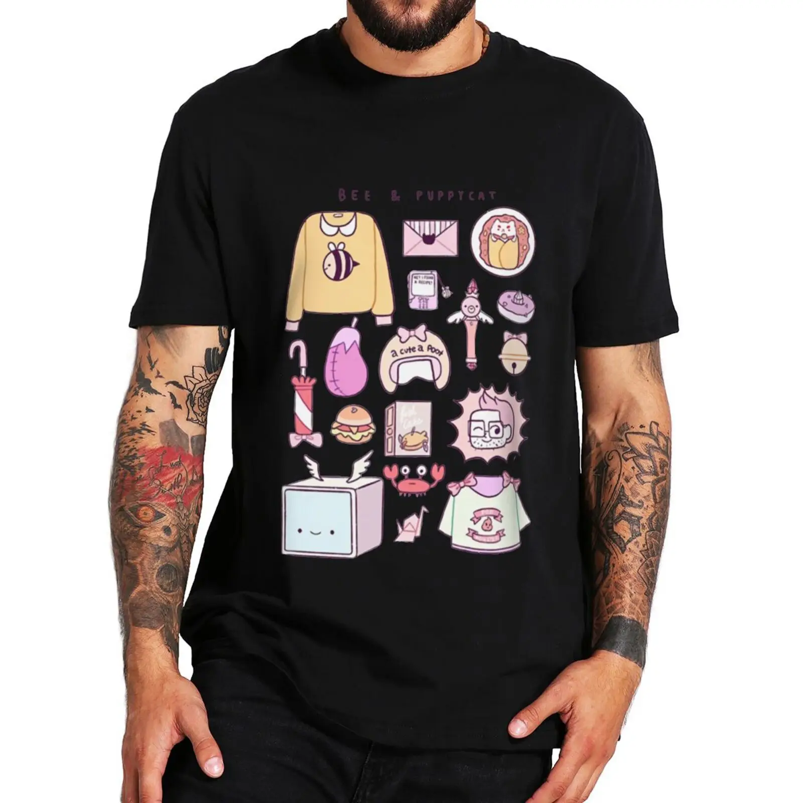 

Bee And Puppycat T Shirt Cute Anime TV Series Fans Art Short Sleeve Casual 100% Cotton Unisex Soft Oversized T-shirt EU Size