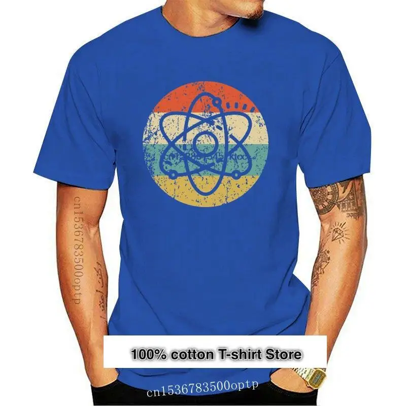 

Camisa de química para hombre, camiseta Retro de ciencia científica, camisa con icono de átomo, ropa para hombre