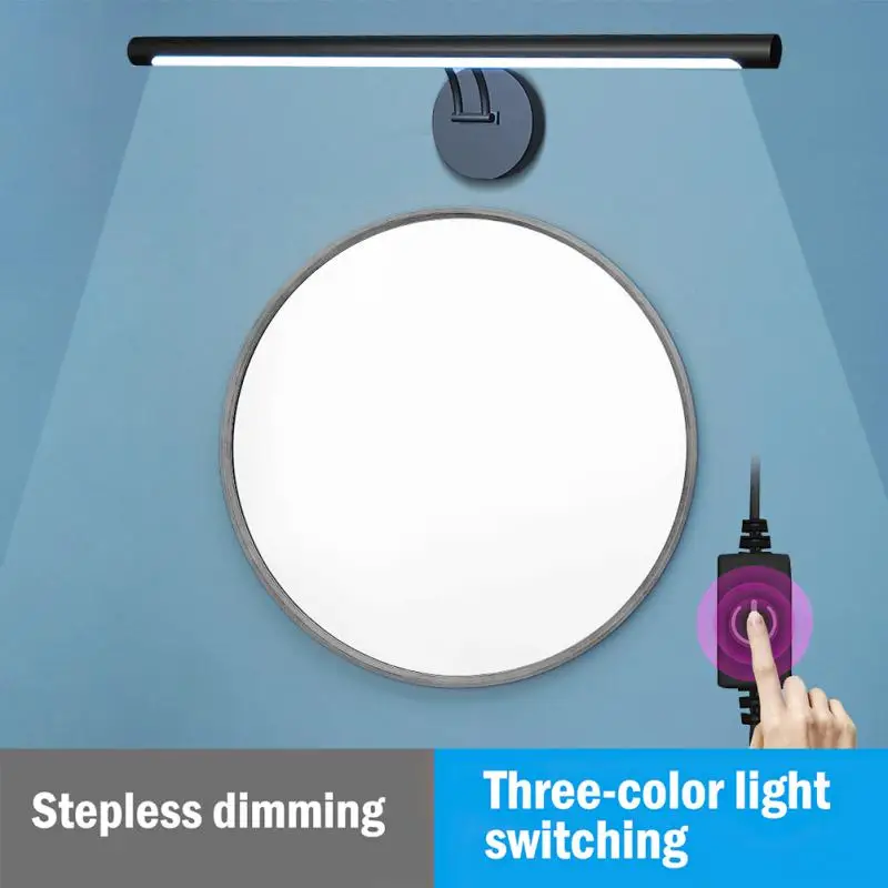 

White Usb Makeup Mirror Headlight Convenient Led Plug-in Corridor Light Stepless Dimming Mirror Light Wall Mounted Mirror Light