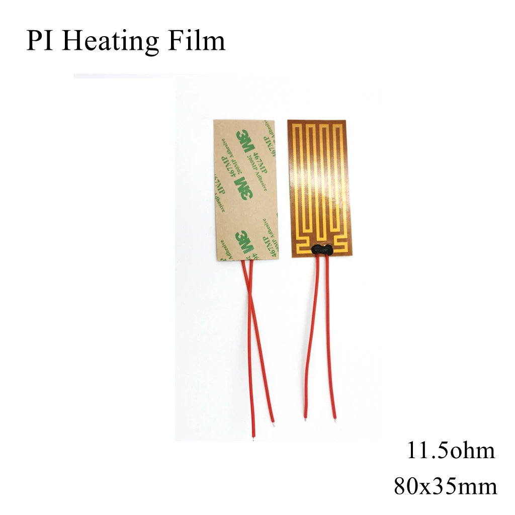 

80x35mm 5V 12V 24V 110V 220V PI Heating Film Polyimide Adhesive Electric Heater Plate Panel Pad Mat Fuel Foil Oil Engine Tank
