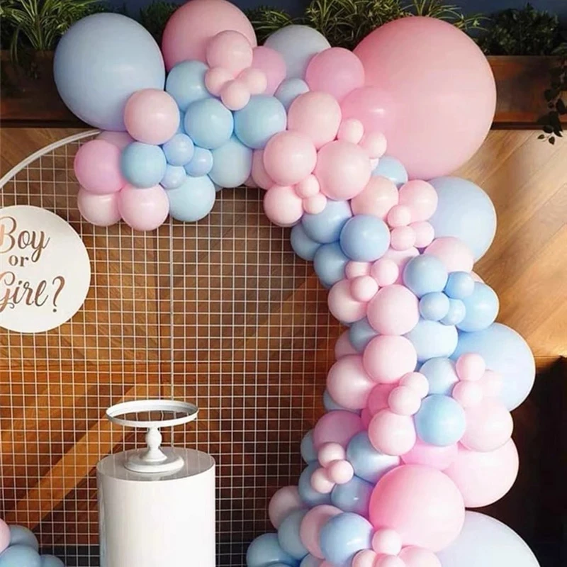 

113Pcs Macaron Pink Blue Latex Balloons Garland Arch Boys Girls Gender Reveal Balloons Wedding Birthday Baby Shower Party Decora