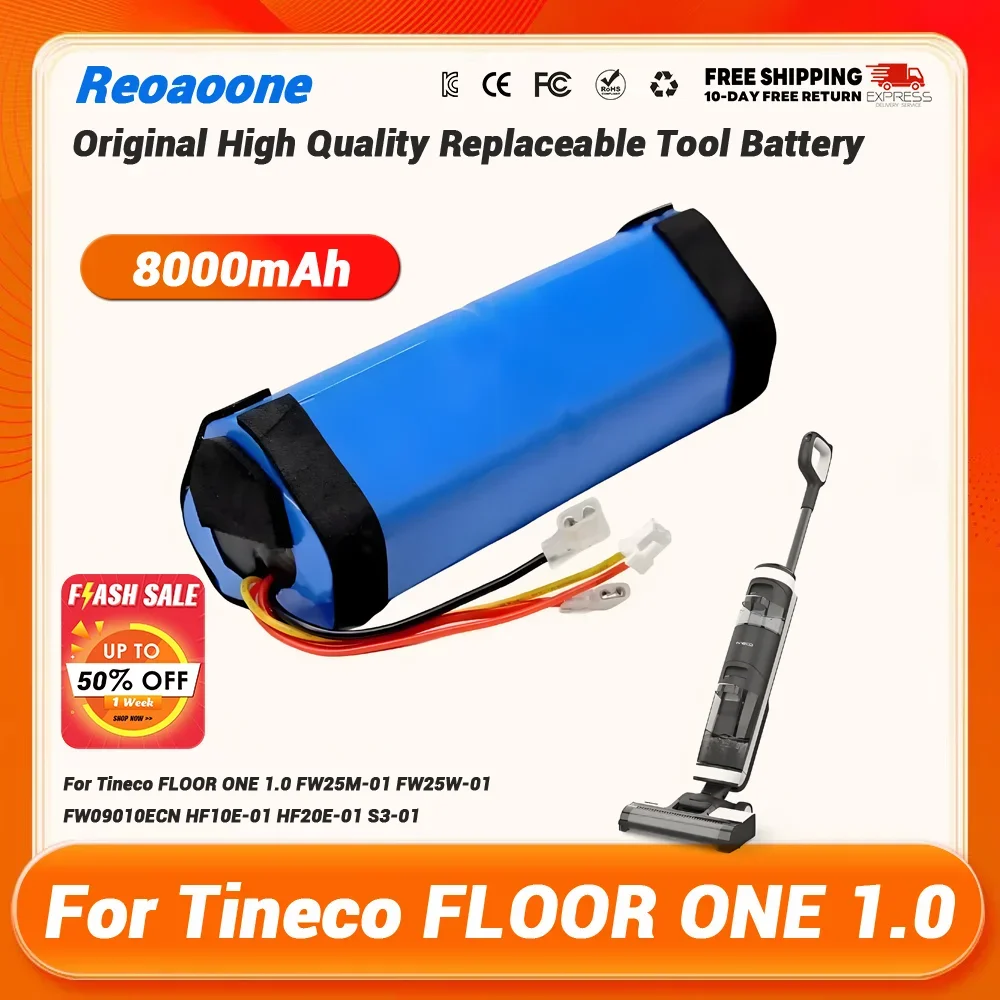 100% оригинал 12800 мАч для Tineco FLOOR ONE 1 0 FW25M-01 FW25W-01 FW09010ECN HF10E-01 HF20E-01 S3-01 аккумулятор