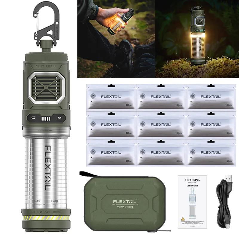 

Миниатюрная лампа-репеллент от комаров, 4800 мАч, IPX5, водонепроницаемая электрическая лампа для кемпинга, рыболовные инструменты для FLEXTAILGEAR