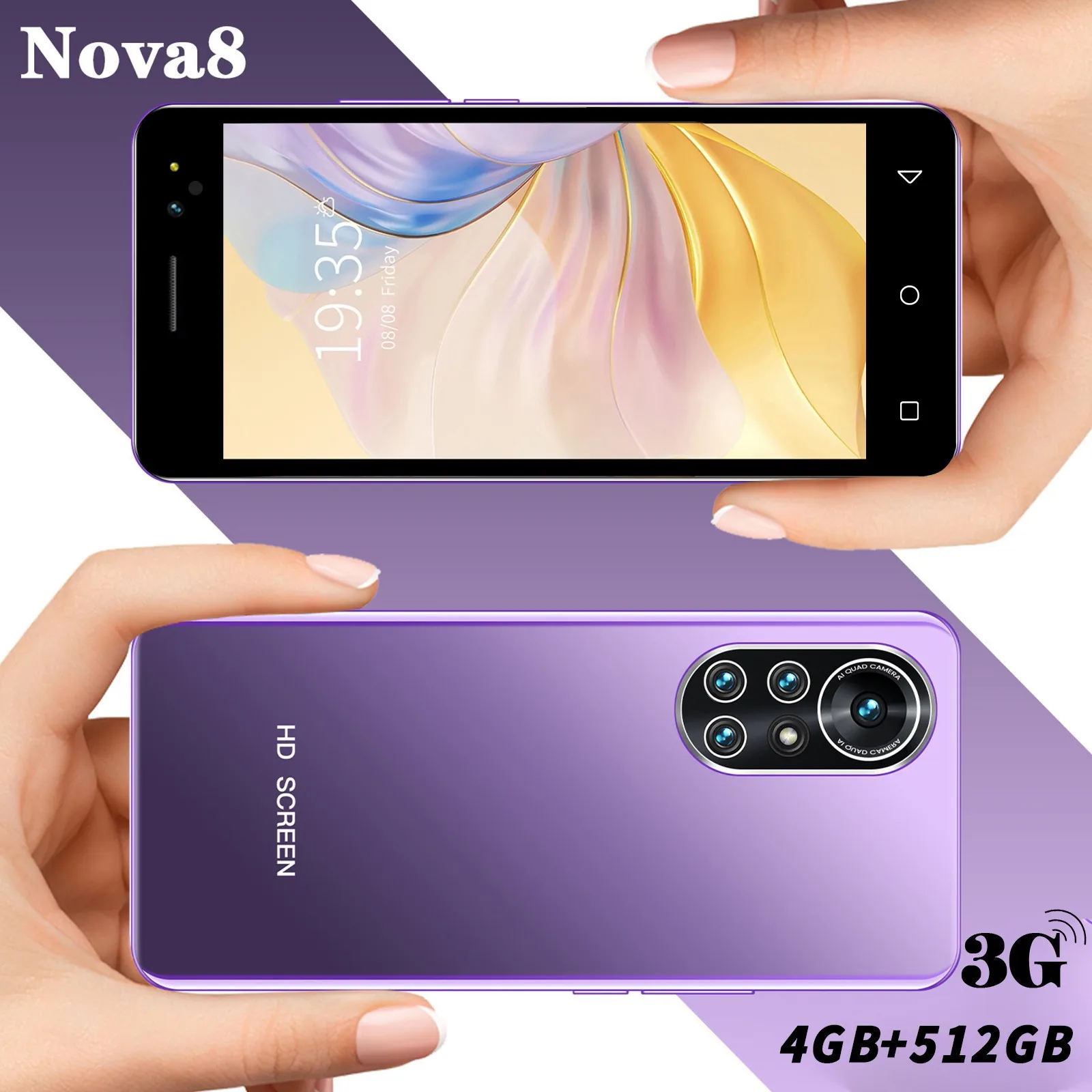 Nova 8 5 5-дюймовый маленький телефон с разблокировкой по лицу полноэкранный Android 0 1 +