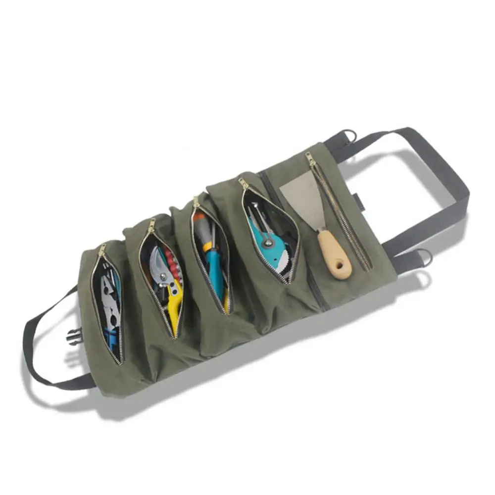 

Портативная сумка для хранения на молнии, холщовые карманы для инструмента, рулонного ключа, отвертки, фотооборудования