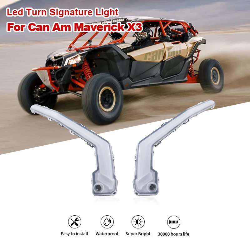 

Front Turn Signature Light With Yellow Flash Chasing For UTV Can Am Maverick X3 XDS XRS 2017 2018