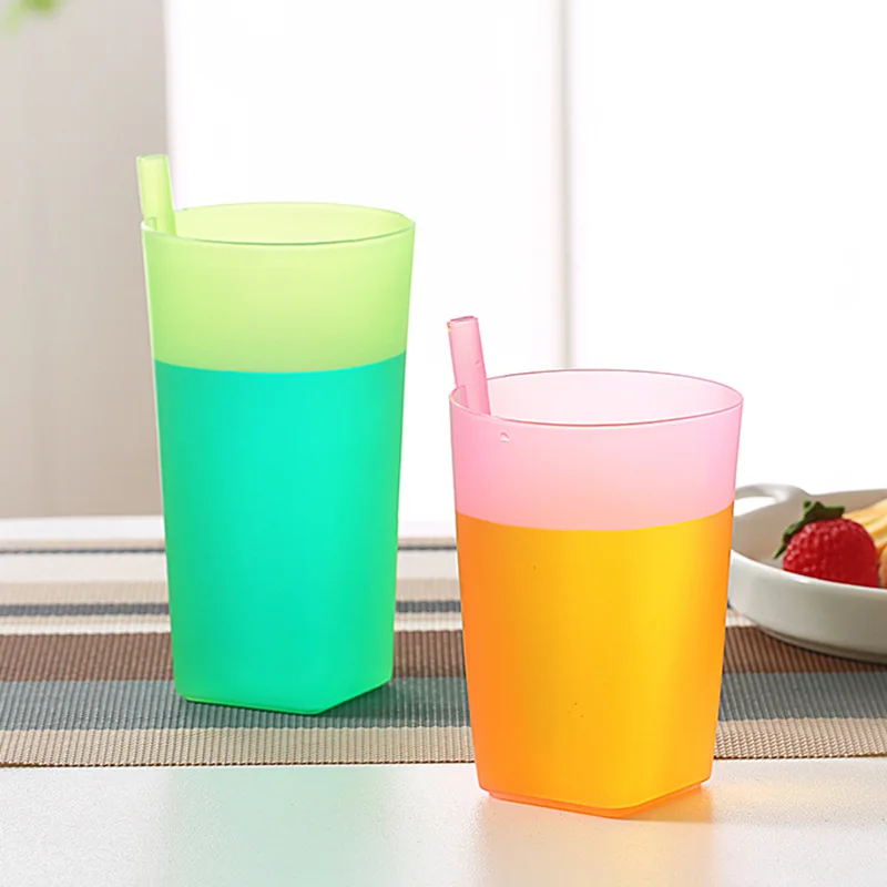 

Baby Straw Cup Anti-drop PP Simple Lidless Sippy Cup Children's Drink Cup Large Student Drink Bottle