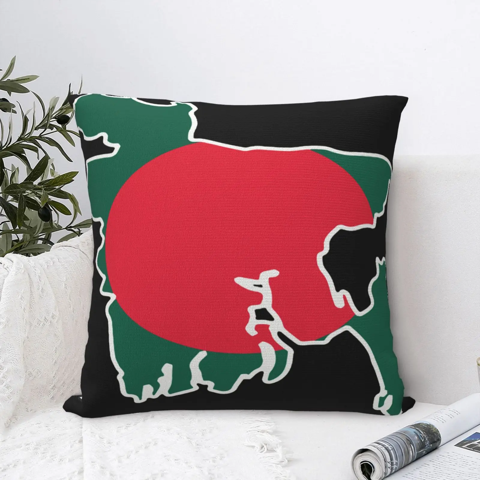 

Чехол-наволочка с флагом Бангладеш, черная подушка, декоративные подушки для дивана