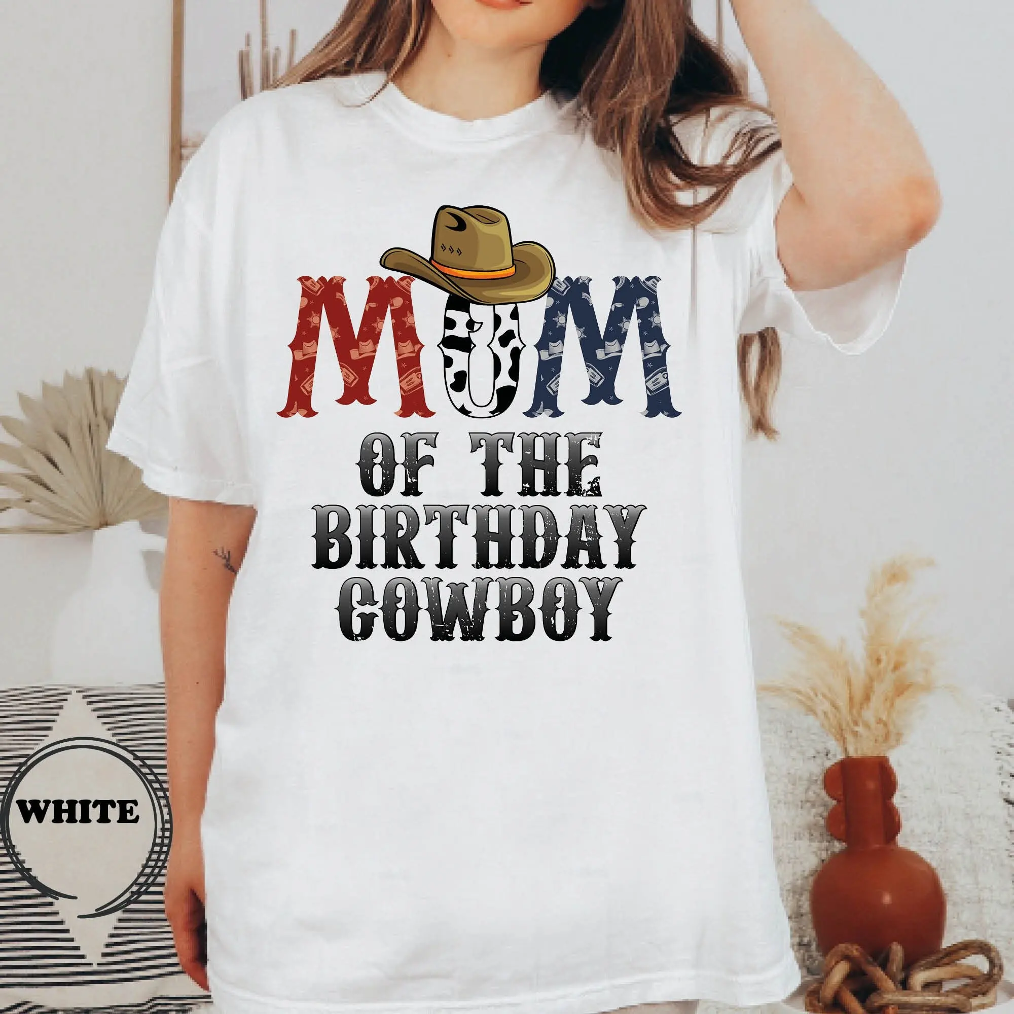 Comfort Colors Mom Of The Birthday Cowboy T Shirt For Mother Western Party