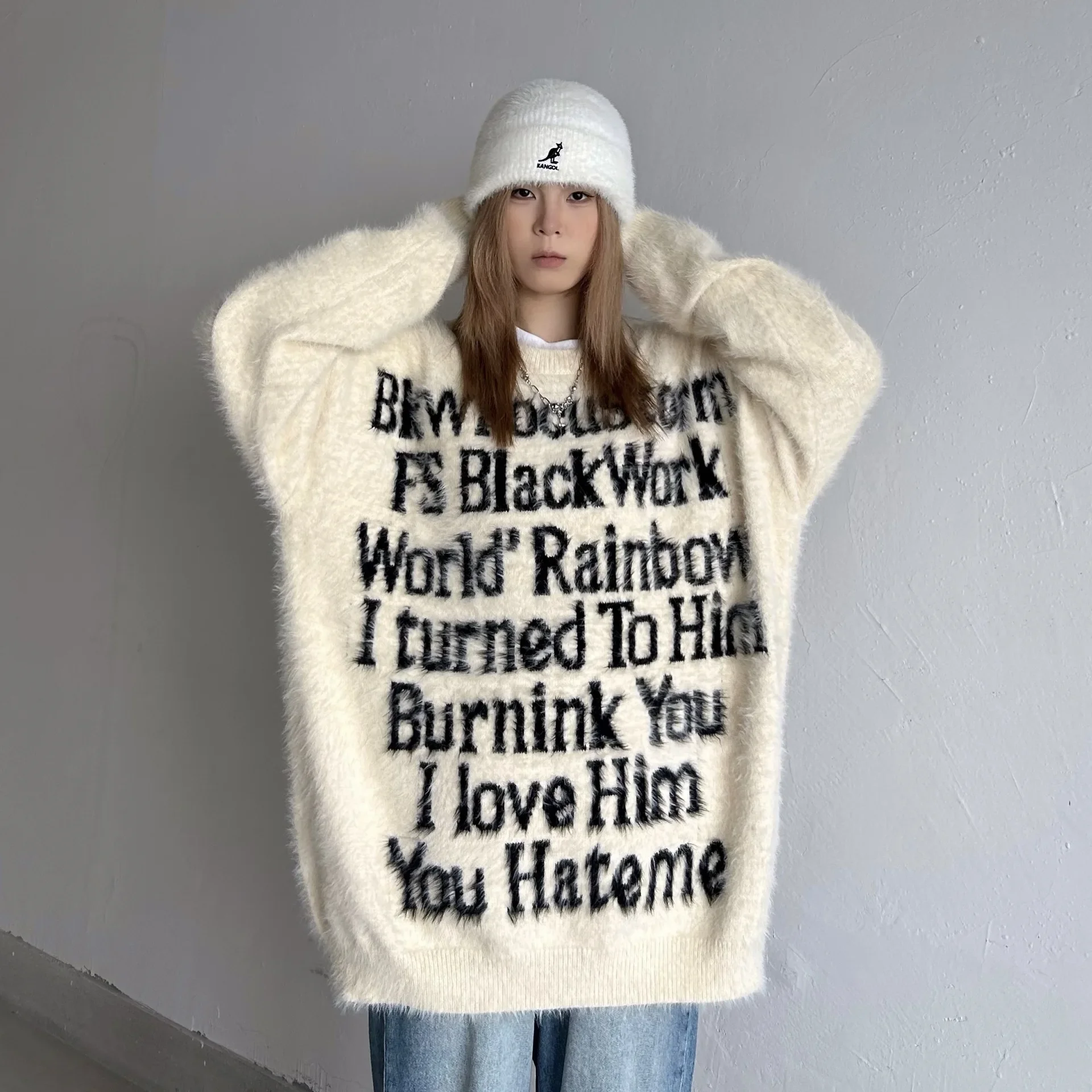 Wowa свитер для пар в американском стиле осень/зима винтажный нишевый вязаный топ с