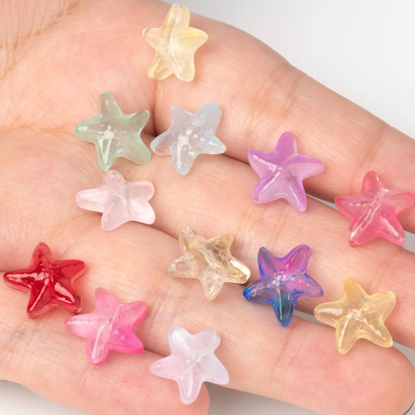 20 шт./партия, стеклянные бусины в форме морской звезды, 14 х14 мм