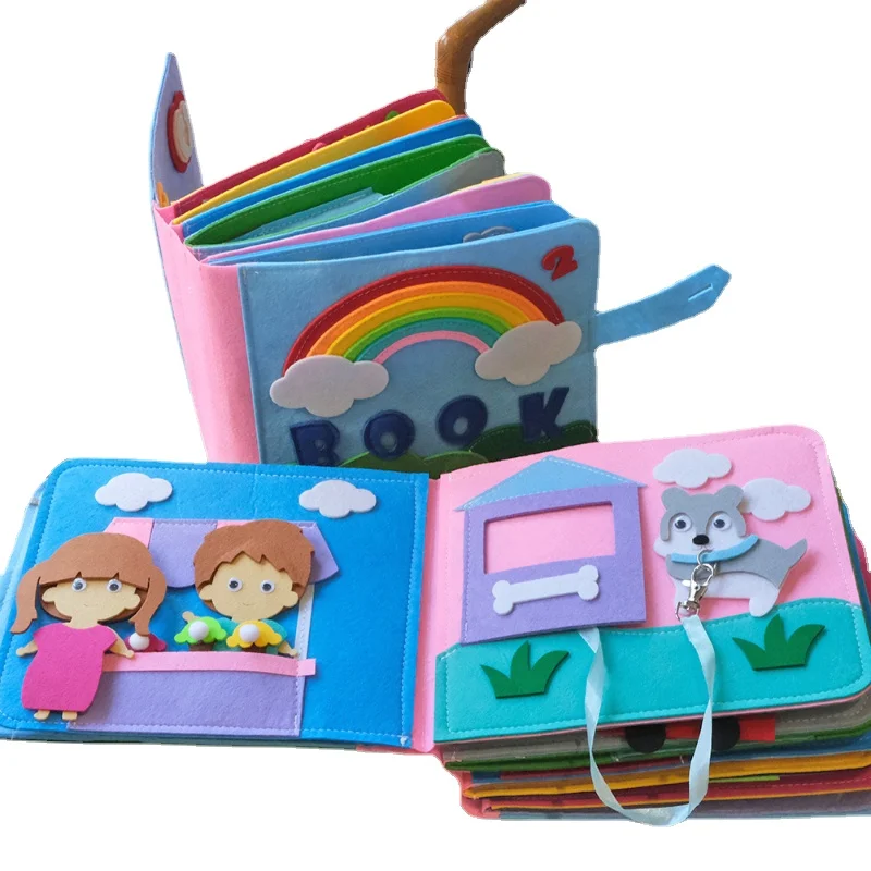 

Детские тканевые книги для малышей, базовые жизненные навыки, раннее обучение, образование, игрушки Монтессори для девочек и мальчиков, обу...