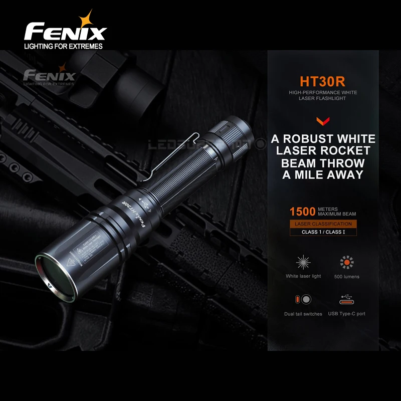 

1500 Meters Maximum Beam Distance Fenix HT30R High-performance White Laser Flashlight with 5000mAh Li-ion Battery