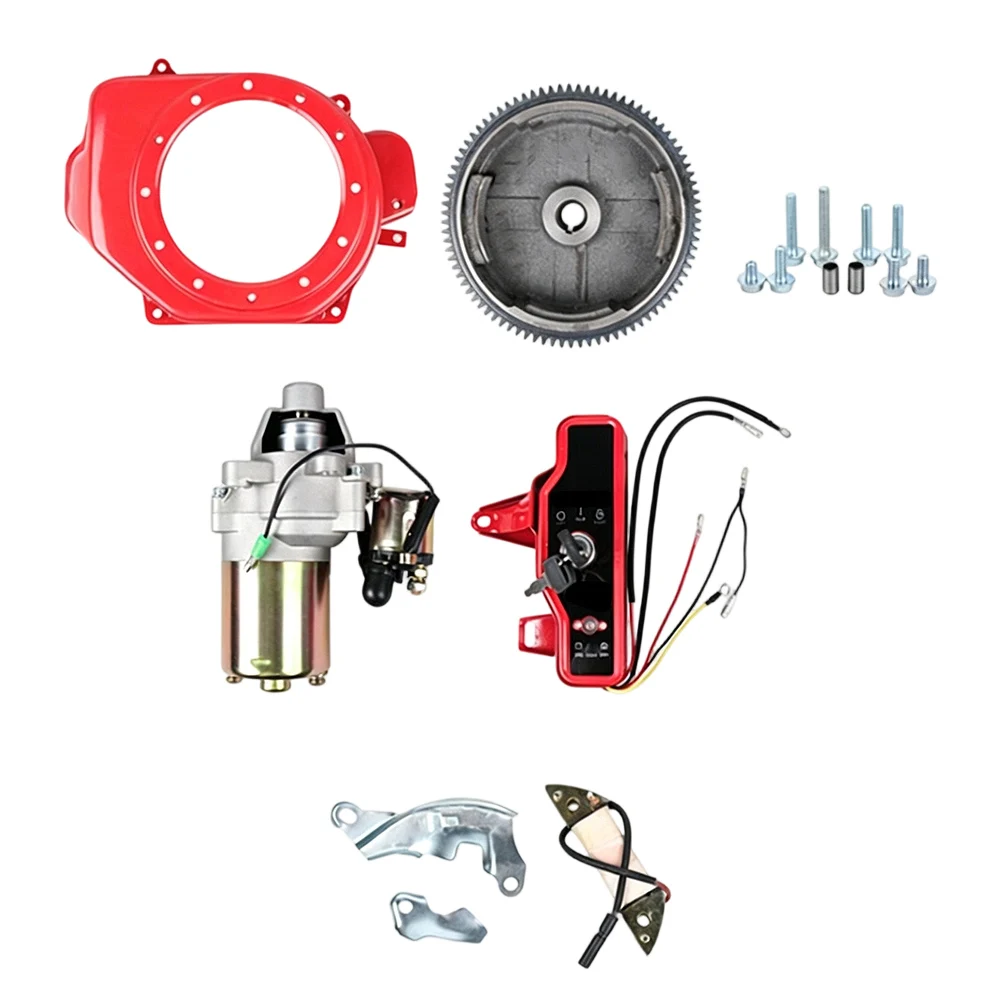Фото Комплект маховика с электростартером для двигателей Honda 168F 170F и GX160 7.5HP с зарядной катушкой, стартерным мотором и блоком управления №5