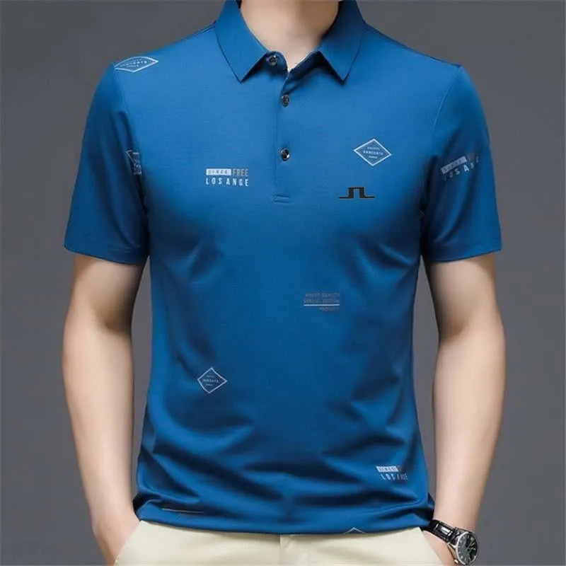 Embroidery Men's GOLF Shirts Golf Wear Summer Sports Simple Men's Short-sleeved T-shirt Casual Fashion Outdoor Golf Polo Shirt