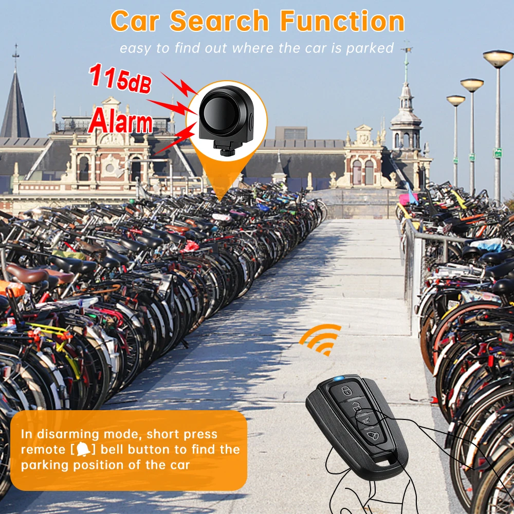 WEBCAM Bicycle AlarmTaillight Alarm Waterproof USB Charging Remote Control 110 dB Bike Lamp Security Protection enlarge
