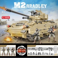 world war military united states m2 bradley tank mega block ww2 135 scale army figures building bricks toys for boys gifts