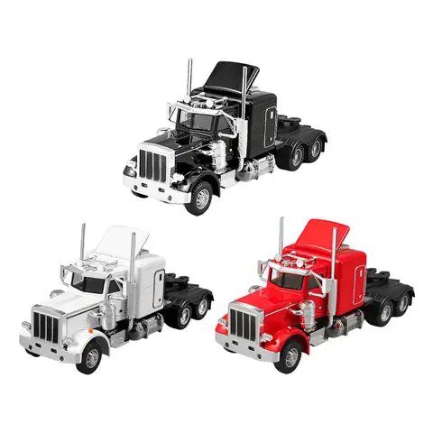 1:32 модель тяжелого грузовика из сплава, резиновые шины, обучающая литая под давлением модель грузовика, модель транспортного автомобиля для подарка на день рождения для мальчиков и детей