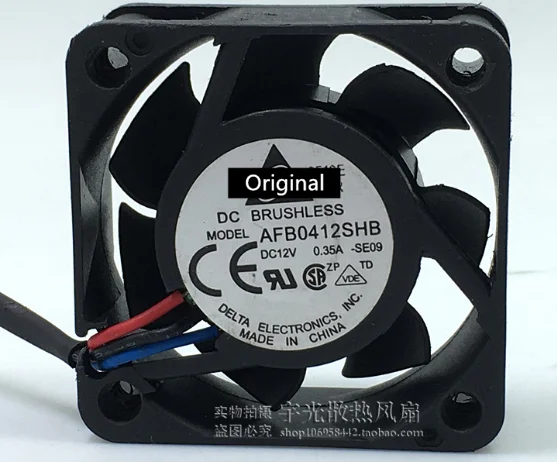 Оригинальный 100% рабочий для delta AFB0412SHB SE08 DC 12V 0.35A 40x40x15 мм вентилятор охлаждения сервера