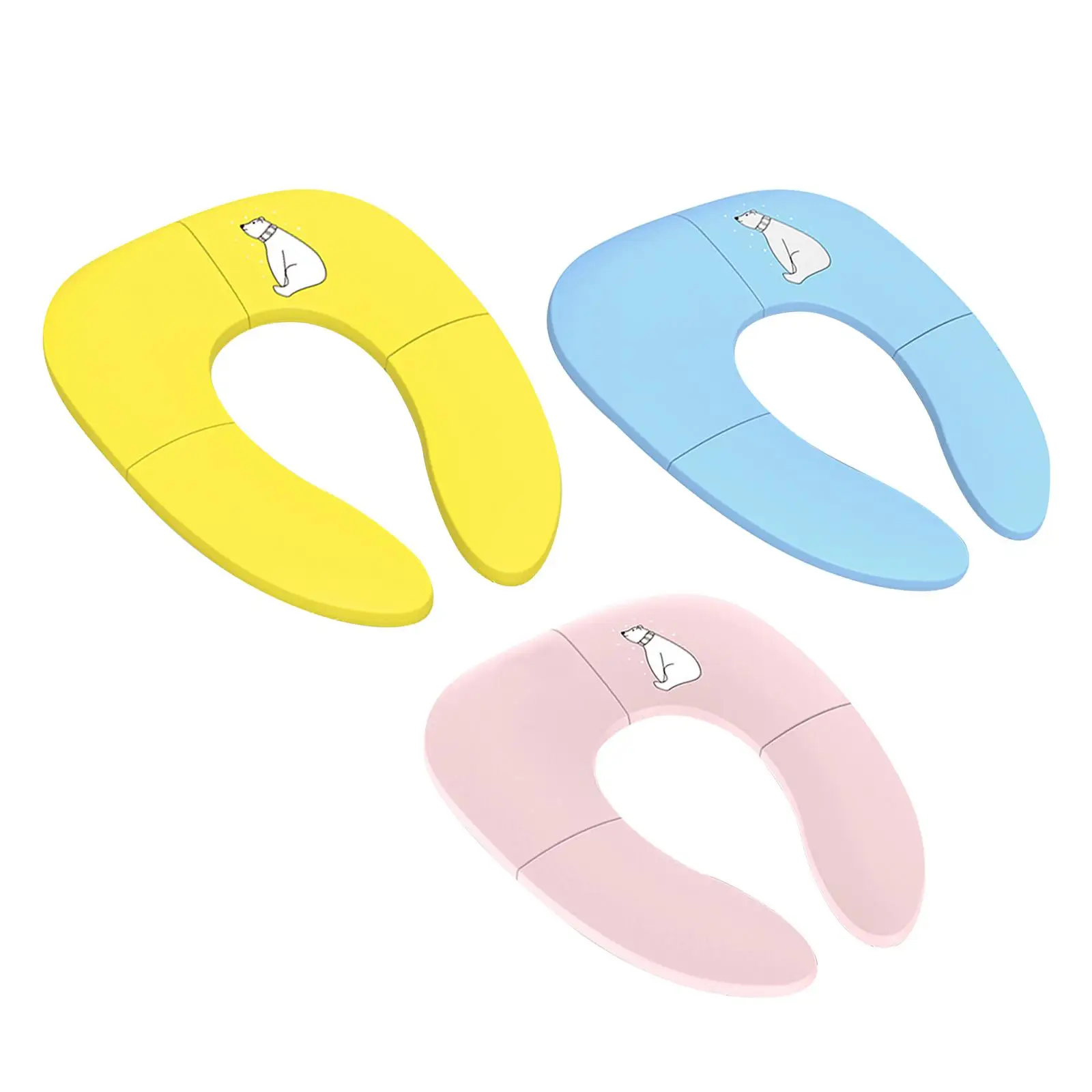 

Foldable Toilet Seat Potty Ring Portable Upgraded Non Slip Toilet Cover for Round and Oval Toilets travel Use Girls Adults