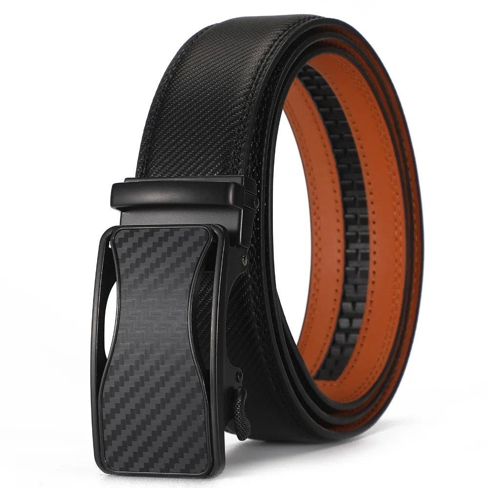 Кожаный ремень унисекс KBAP с автоматической пряжкой - скользящий механизм для