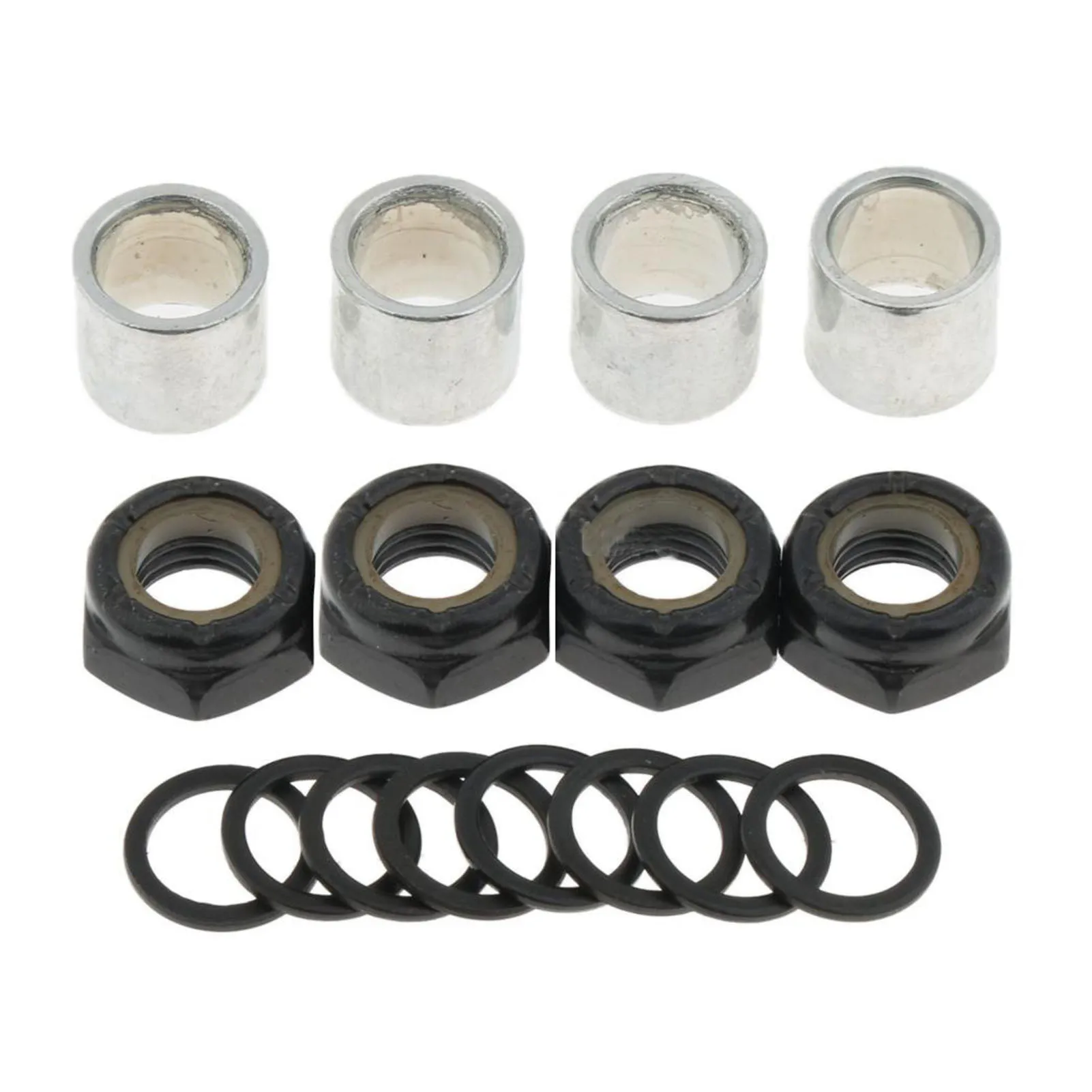 

16pcs Longboard With Nuts Aluminum Alloy Bearing Spacer Maintenance Rebuilding Skateboard Hardware Set Speed Washers Repair