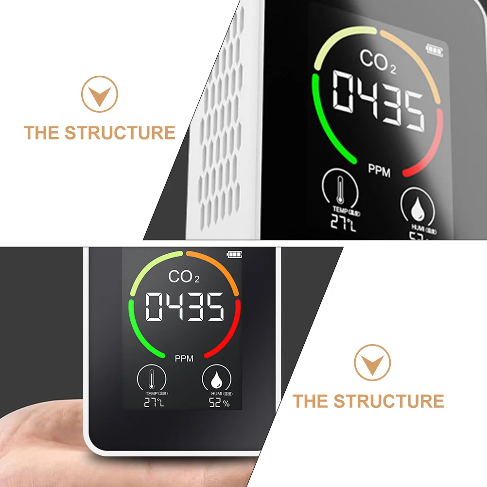 Измеритель температуры и влажности детектор CO2 внутренний тестер белая медь