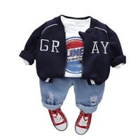 new spring autumn fashion baby clothes children boys girls jacket t shirt pants 3pcssets toddler casual costume kids tracksuits