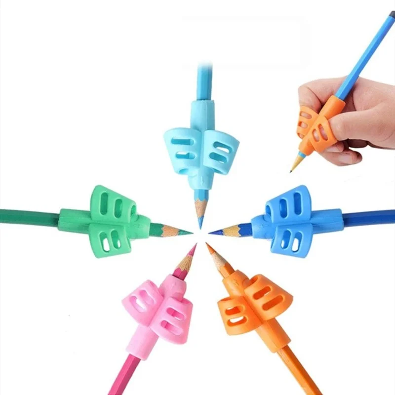 

3 Pcs Children Writing Pencil Pen Holder Kids Learning Practise Silicone Pen Aid Posture Correction Device for Students