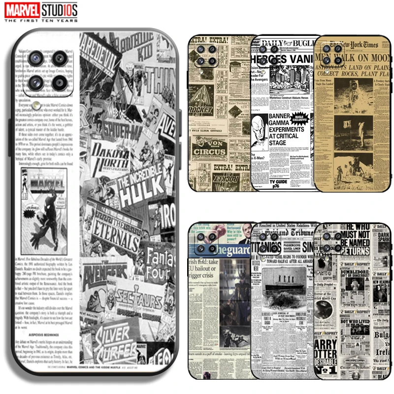 

Marvel Nostalgic Newspaper Phone Case For Samsung Galaxy M42 5G Silicone Cover Black Funda