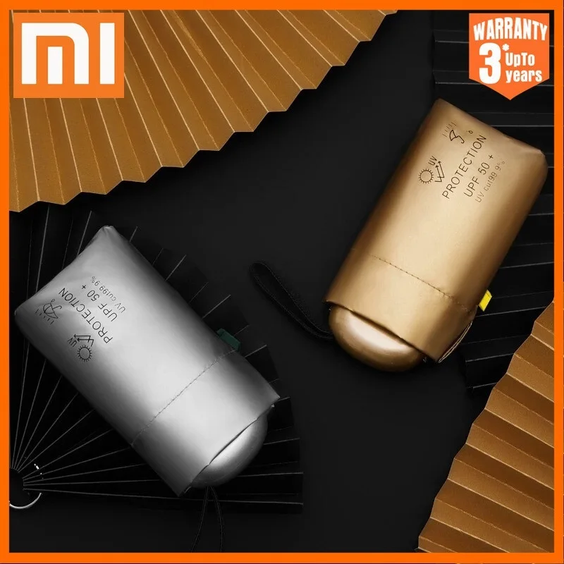

Xiaomi New Mini Pocket Umbrella Rain Women Anti UV Titanium Silver Coating Small Sun Umbrellas Girls Travel Cute 6 Ribs Parasol