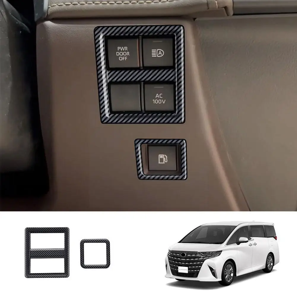 

Крышка кнопки управления правой кнопкой ABS Carbonfiber для Toyota Alphard 40 серии 2023 +, плохая дверь от фары Swtich топливный переключатель Co T6D6