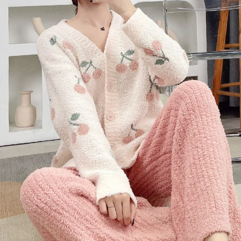 Kuzuwata Повседневная домашняя одежда Пижамы ЯПОНИЯ Однобортный топ с v-образным