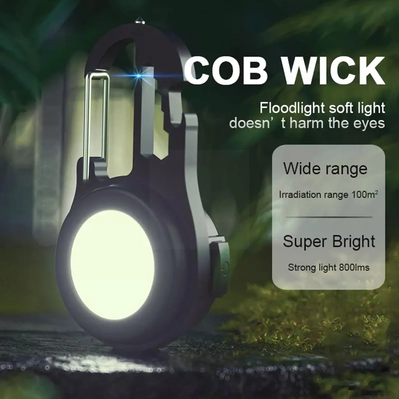 

New Mini Lantern Portable Multi-function COB Floodlight Rechargeable Z4I4 Light Outdoor Type-c Flashligh Keychain Alloy Alu T3G7