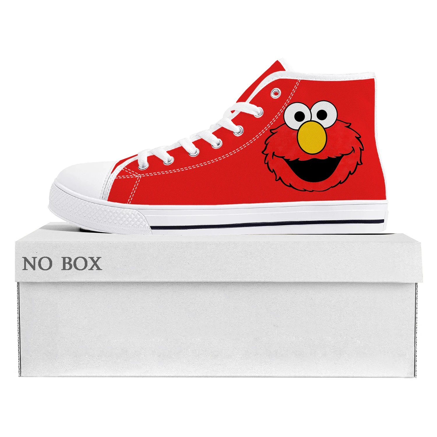 

Sesame Street Cookie Monster Elmo High Top Sneakers High Quality Mens Womens Teenager Canvas Sneaker Couple Shoes Custom Shoe