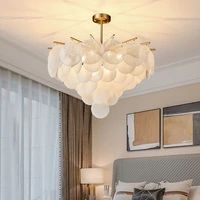 luxury modern chandelier lighting living room bedroom round white glass ceiling light fixture gold home decoration lamps