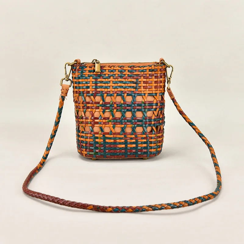 

Top Quality 2023 Summer New Handmade Woven Beach Bag Leather Fashion Color Vegetable Basket Bags Gg Cc Women Purse And Handbags