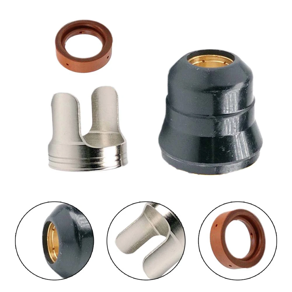 

1Set Plasma Torch 1.1mm Nozzle Tip Kit With Vortex Ring For Harbor Freight Titanium Plasma 65 Torch TI-PC65 Welding Accessories