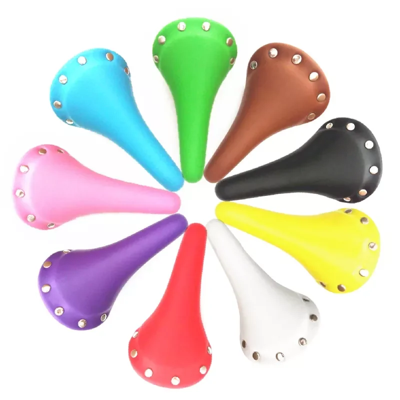 

Bicycle Saddle PU Leather MTB Road Bike Rivet Seat Cushion Single Speed Fixie Bike Brown Blue Saddle Cover