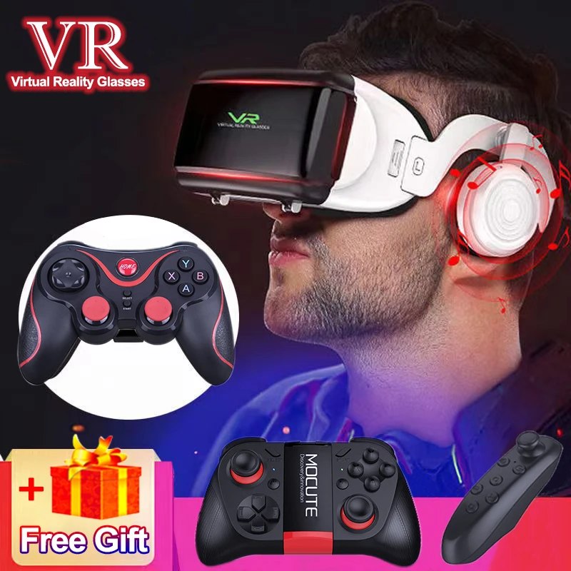 Шлем виртуальной реальности с Bluetooth-контроллерами |