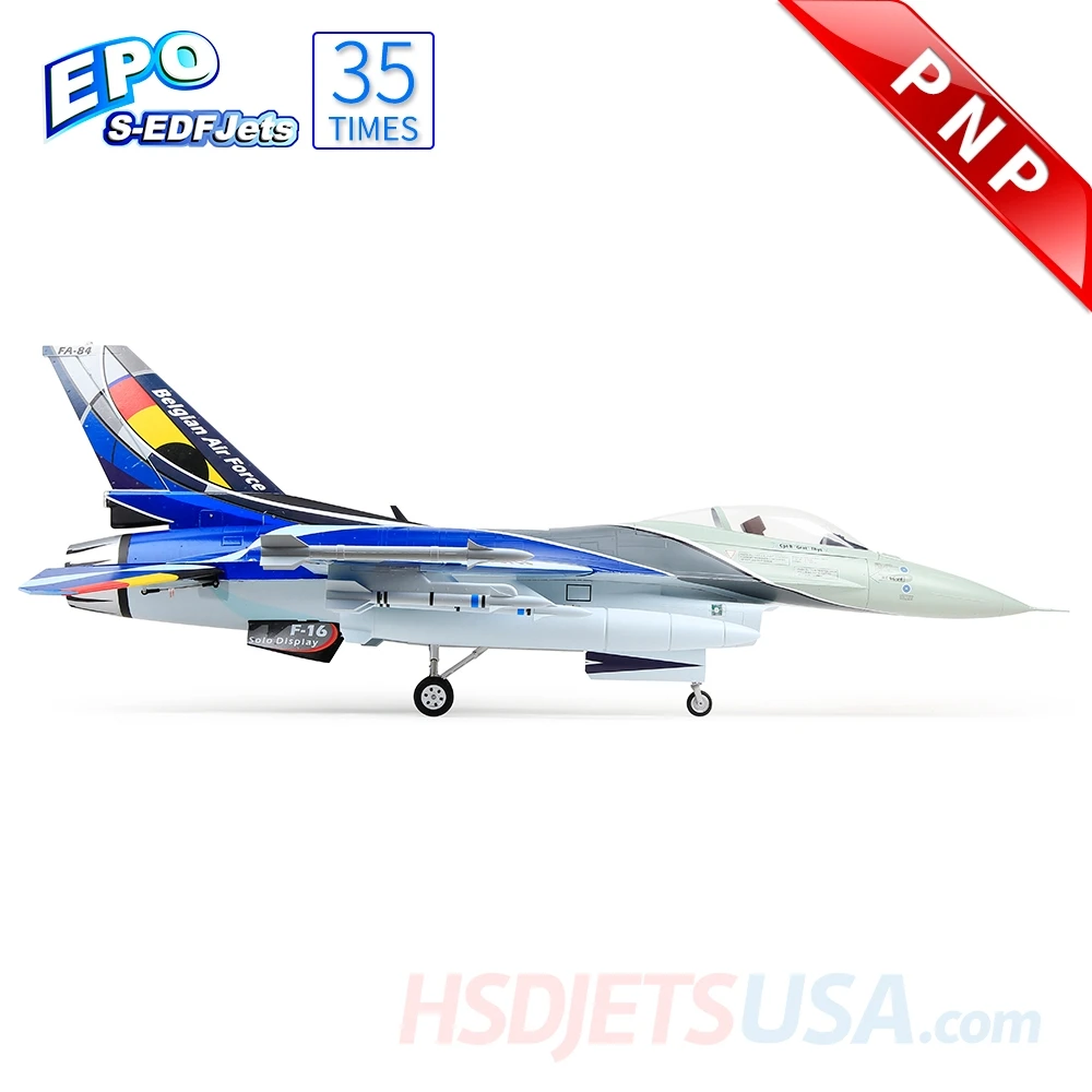 HSDJETS 105 мм F16 F-16 RC EDF Plane Jet Model 12S PNP V2 с MFC2085 Metal | Радиоуправляемые самолеты