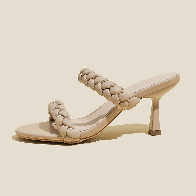 

Women Pumps Gladiator Summer High Heels Shoe Female Sandal 2022 Sexy Weave Peep Toe High-Heeled Shoes For Slides Ladies Slippers
